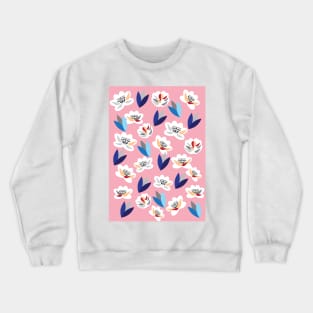 The rose garden. Graphic design of flowers and leaves in a blooming garden. Crewneck Sweatshirt